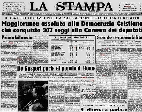 la Democrazia Cristiana conquista l’Italia e blinda l'Occidente